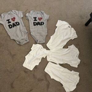 Gray and White Baby Onesies Set